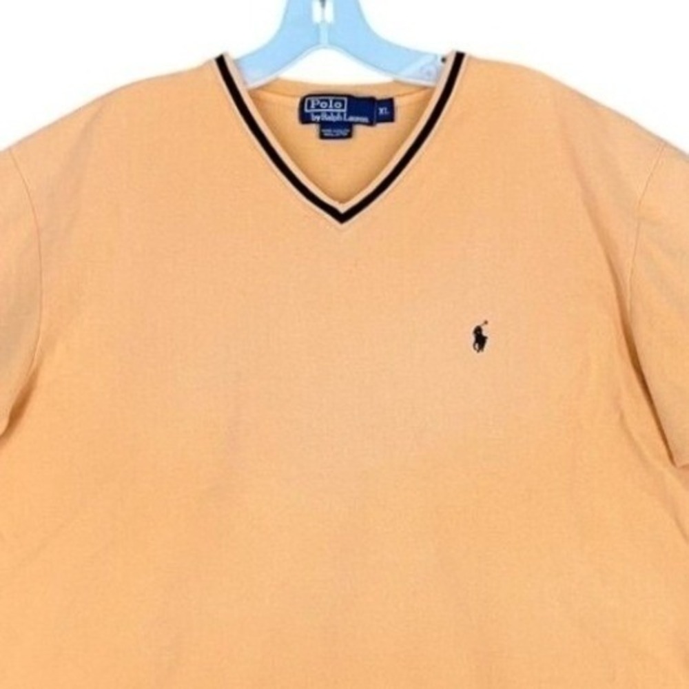 Vintage Y2K Polo Ralph Lauren Ringer Tee Shirt Women XL Preppy Single Stitch